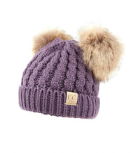 C.C Beanie - Kids Double Fur Pom Beanie