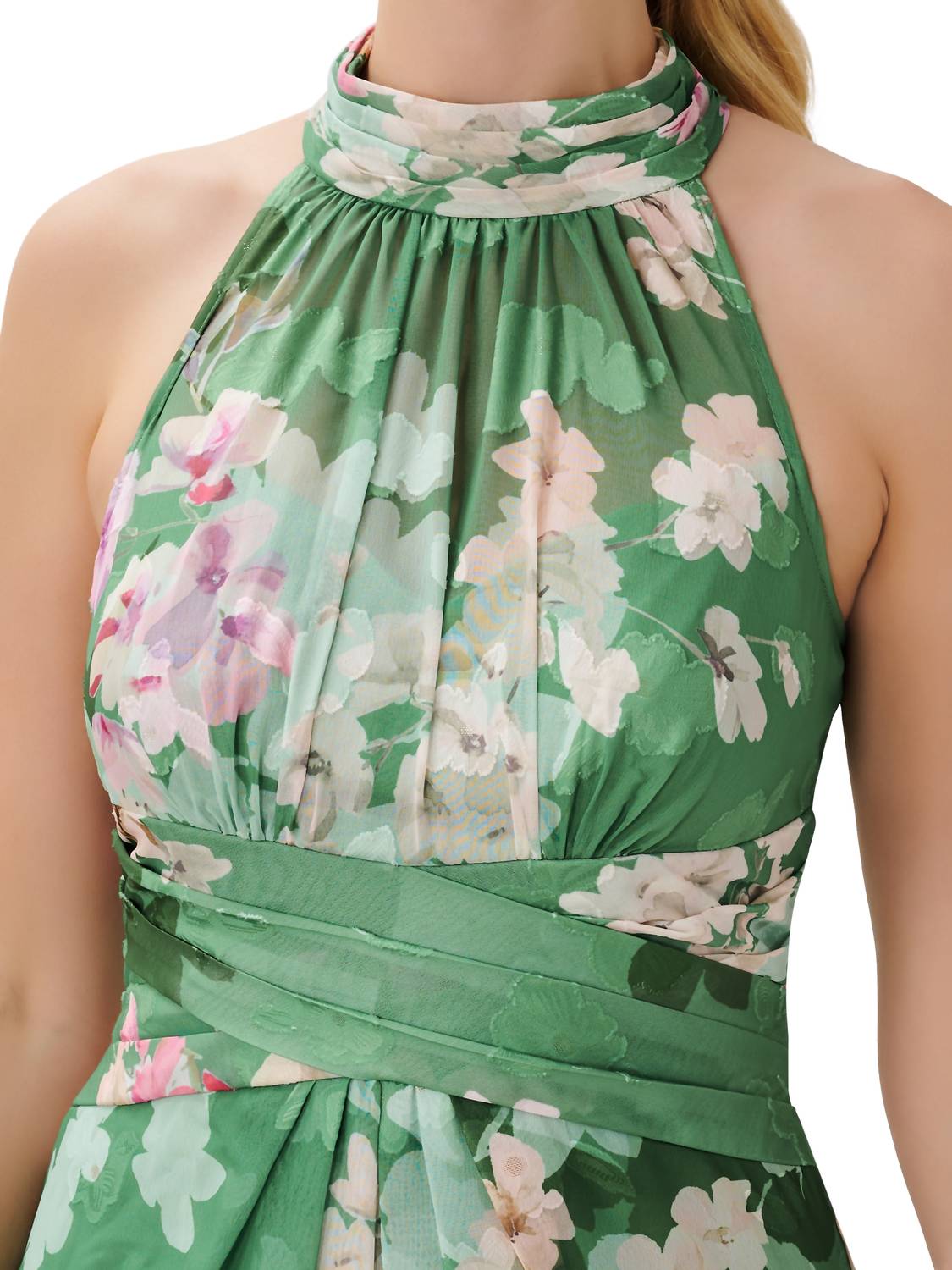 Adrianna Papell - Print Halter Chiffon Gown