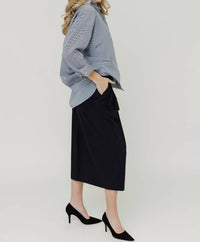 Tibi - Bio Twill Triple Pleat Midi Skirt