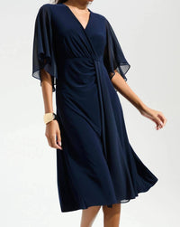 Joseph Ribkoff - Surplice Neck Fit And Flare Dress