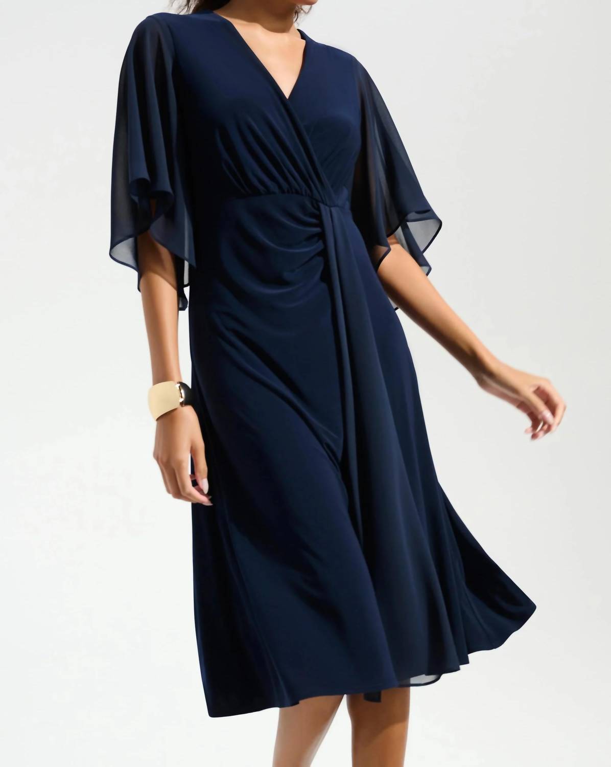 Joseph Ribkoff - Surplice Neck Fit And Flare Dress