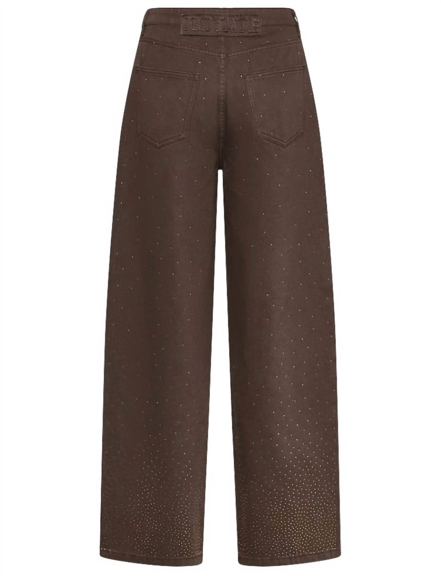 Rotate - Women's Rhinestone Wide Leg Jeans