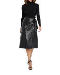 Toccin - Beatrice Embossed Crocodile Midi Wrap Skirt