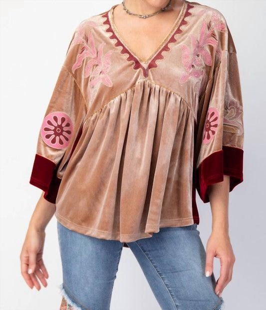 Easel - Don't Mind If I Do Embroidered Top