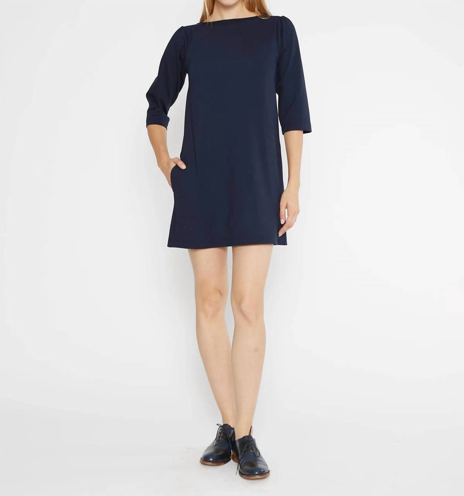 RIPLEY RADER Ponte Knit A-line Dress in navy - women's dress