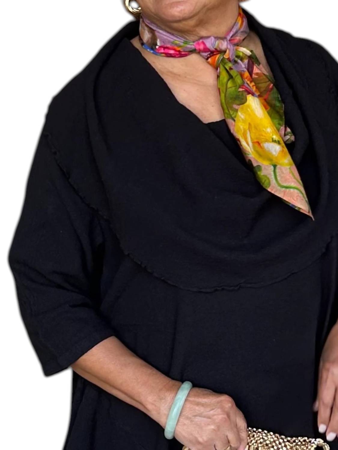 Sea Breeze - Hawaiian Gauze Cowl Neck Tunic Top