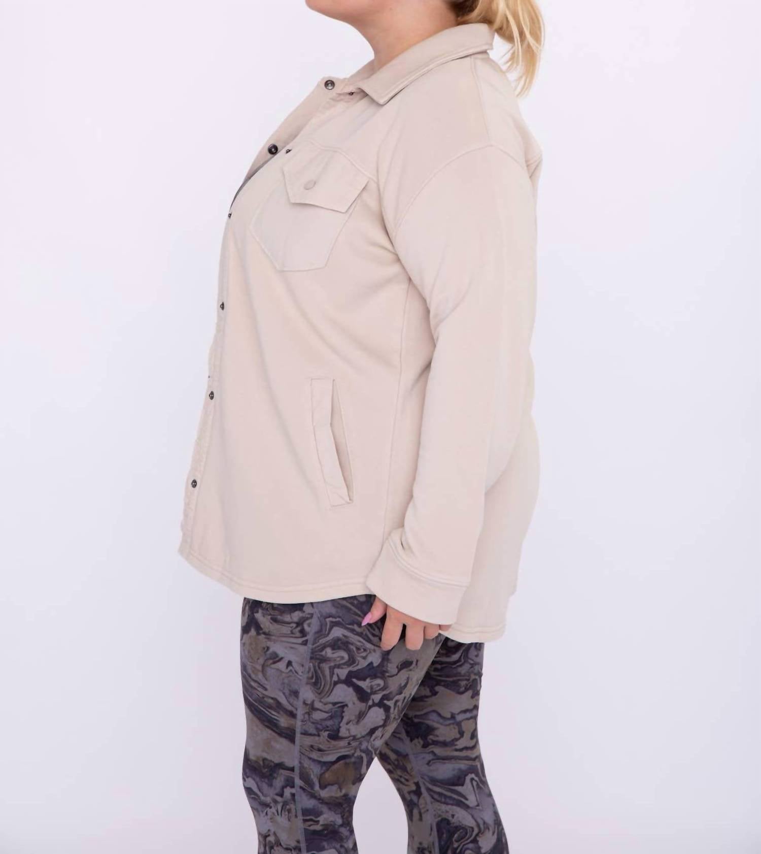 Mono B - Snap-on Shacket With Pockets - Plus
