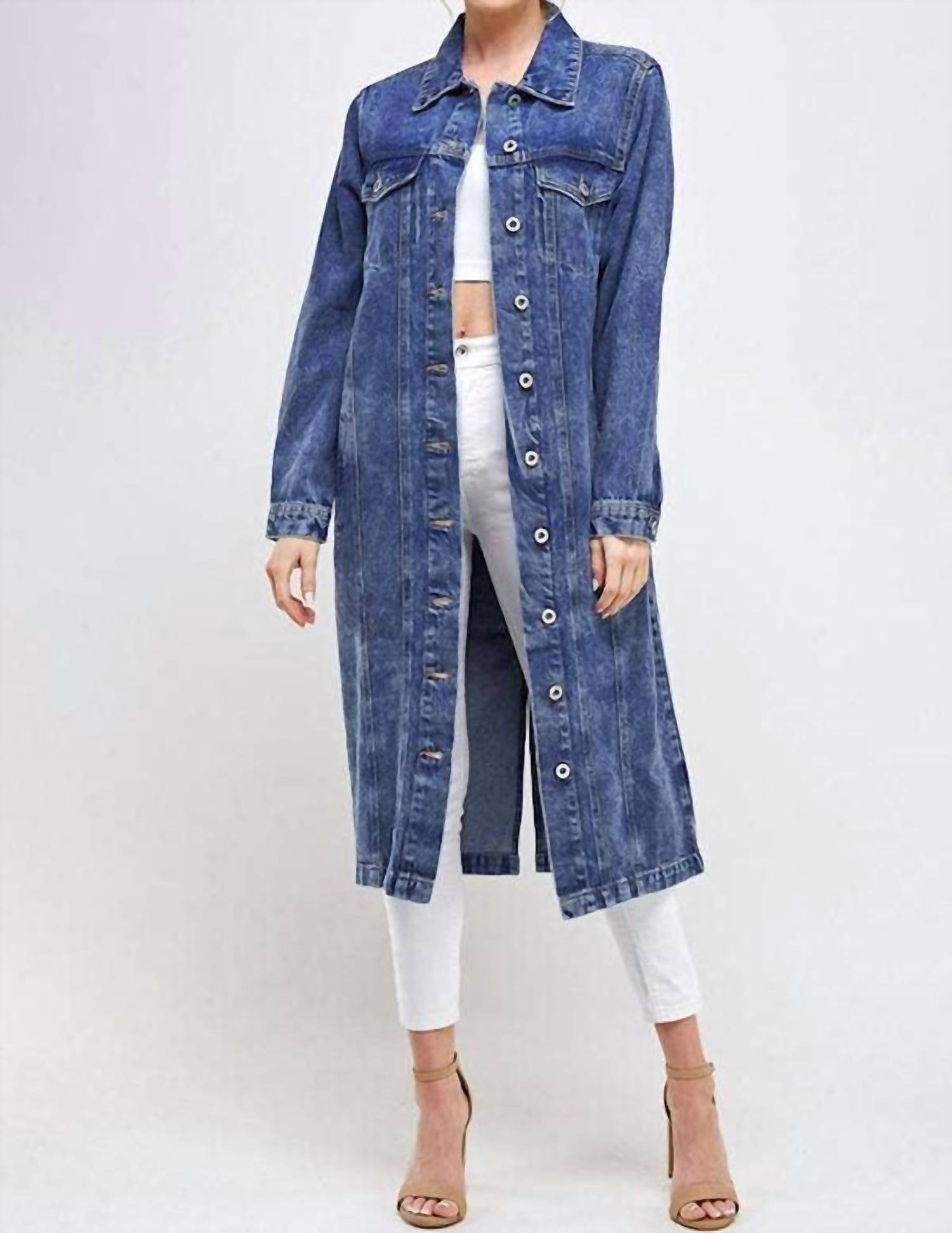 Blue Age - Long Trench Coat Jean Jacket