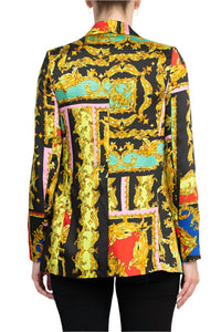 Industry - Notched Collar One Button Closure Long Sleeve Blazer