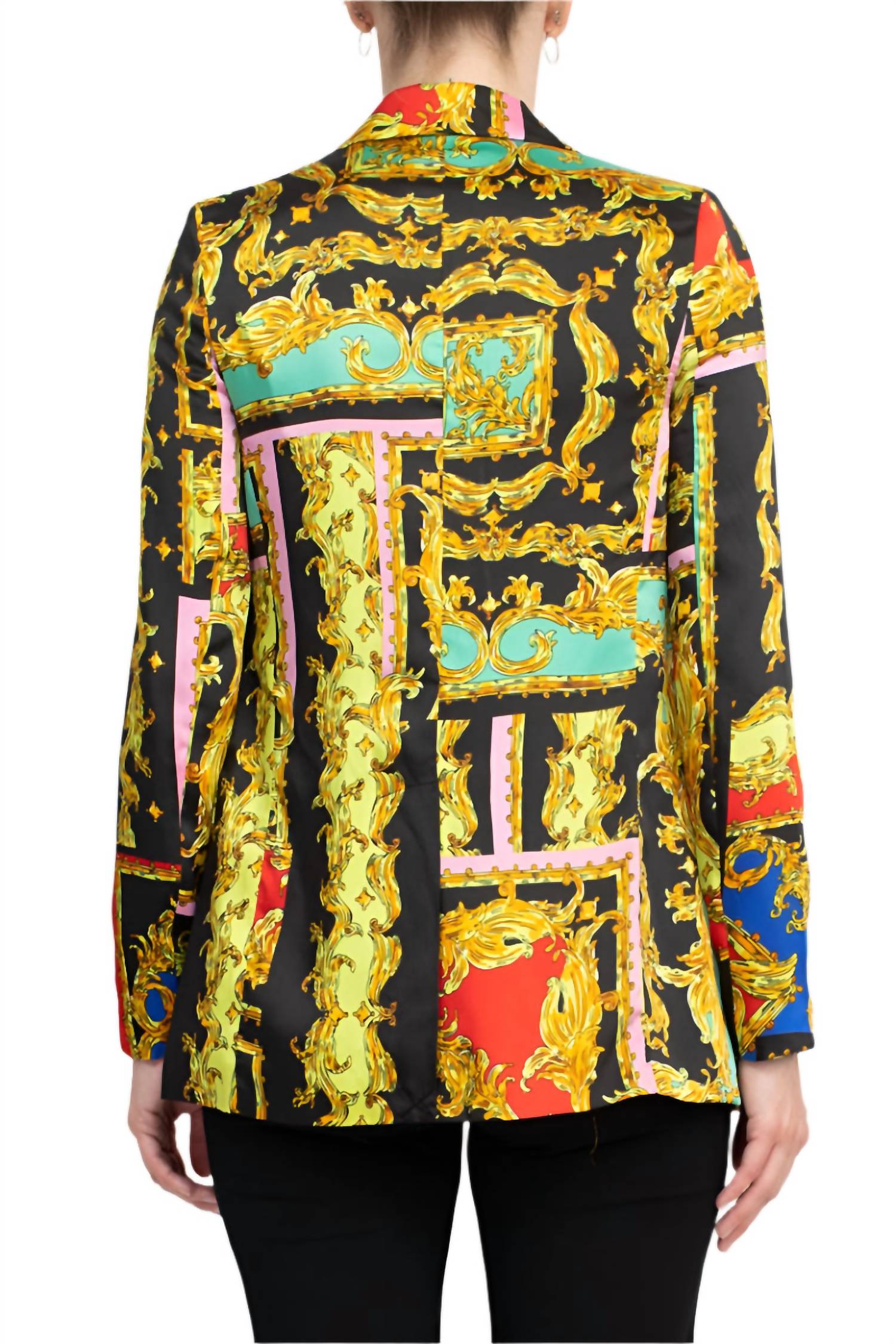 Industry - Notched Collar One Button Closure Long Sleeve Blazer