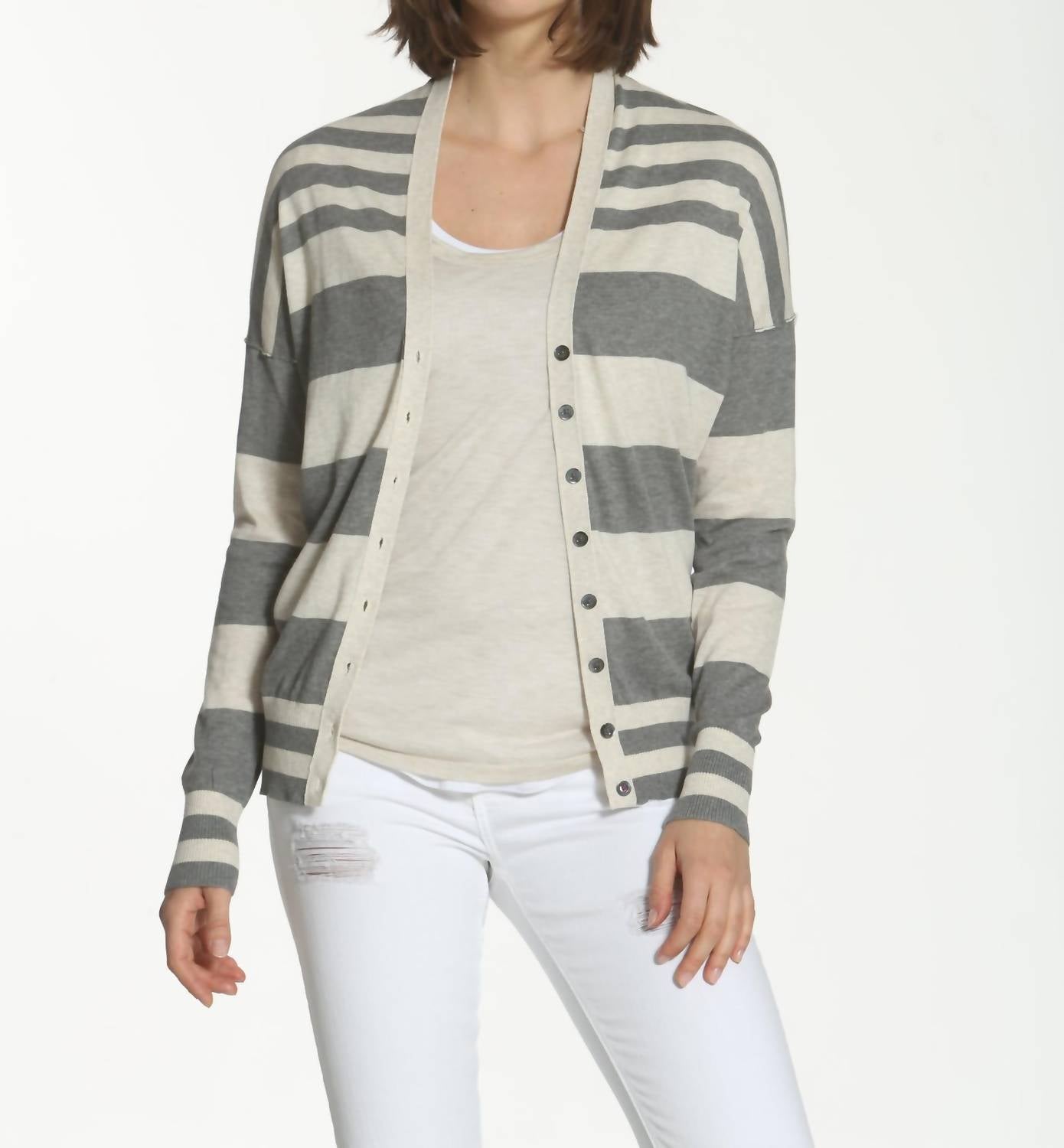 Label+Thread - Women's Striped Cotton Cardigan
