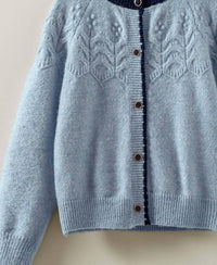 Urban Daizy Textured Yoke Detail Cardigan in light blue - women's cardigan - view 5