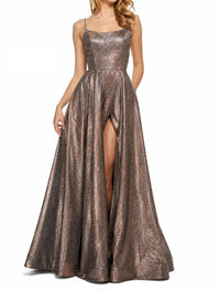Sherri Hill - Glitter Lace-up Back Gown