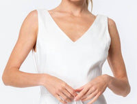 CIEBON Carrie Embroidered Feather Midi Dress in cream - women's dress - detail view