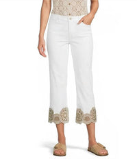Charlie B - Ring Spun Denim Flare With Lace Jean