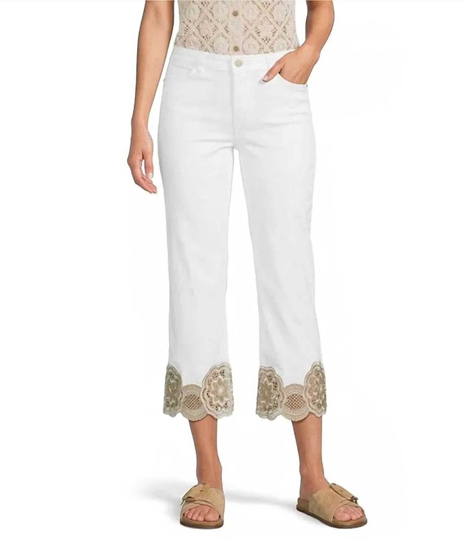 Charlie B - Ring Spun Denim Flare With Lace Jean