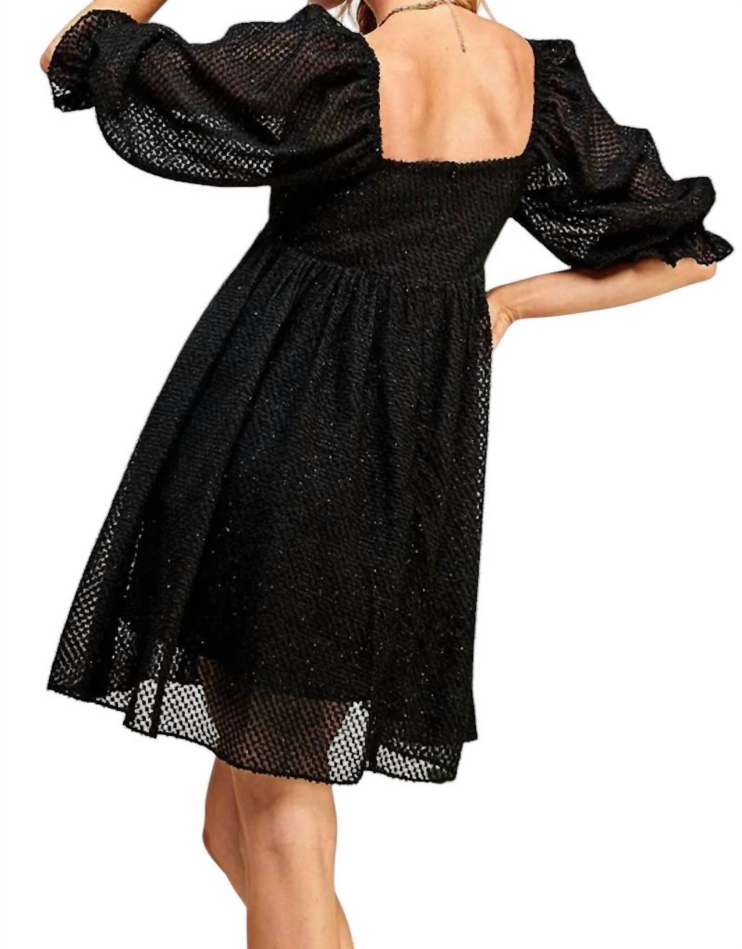 Sweet Lemon - Taylor Babydoll Shimmer Texture Dress