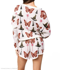 QUEEN OF SPARKLES Licensed Butterfly, Broom, & Wand Shorts in white pink green - women's shorts - view 4
