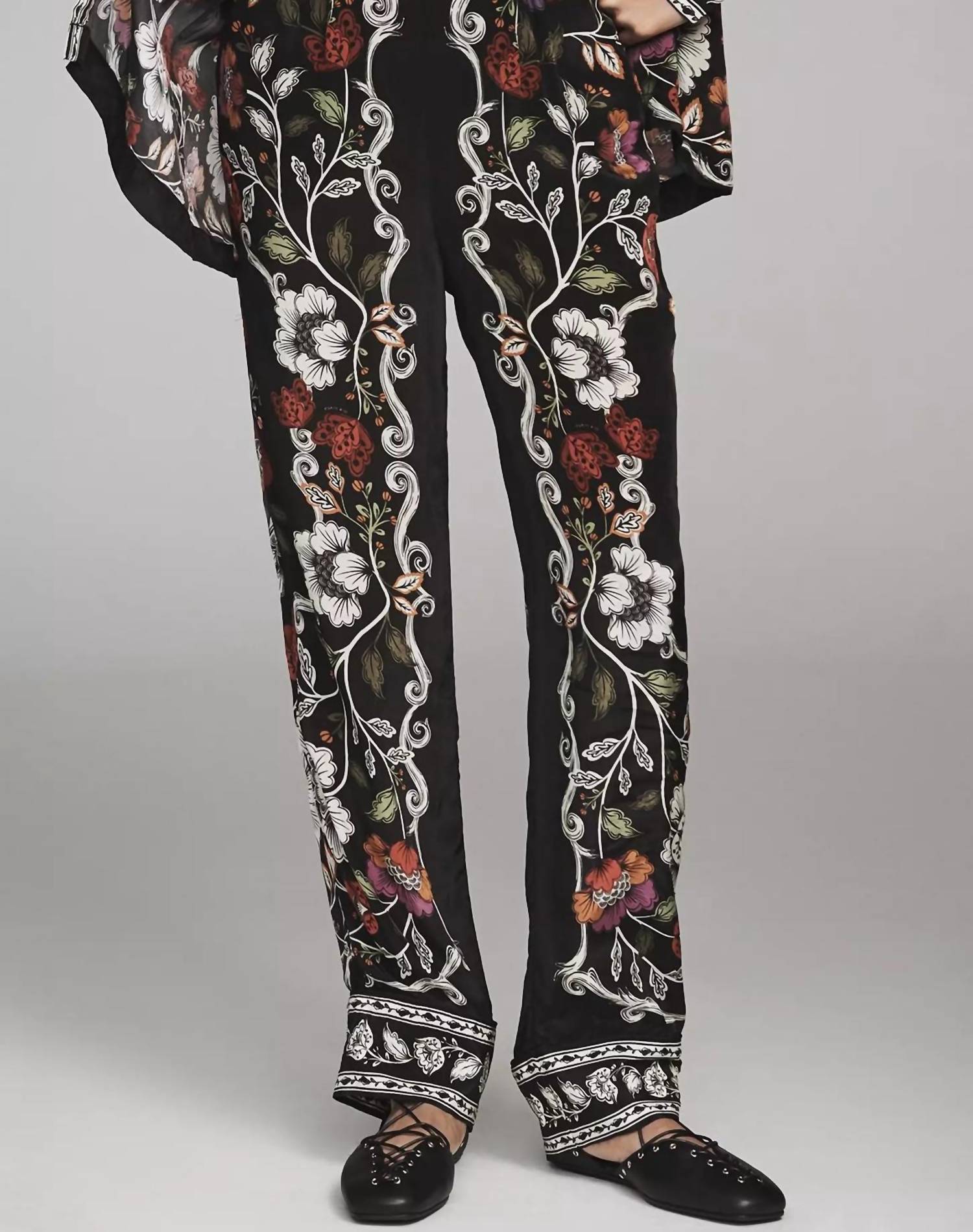 FARM RIO Rococo Flowers Pants in black - women's pants