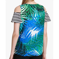 Calvin Klein - Mixed Print Cold Shoulder Top