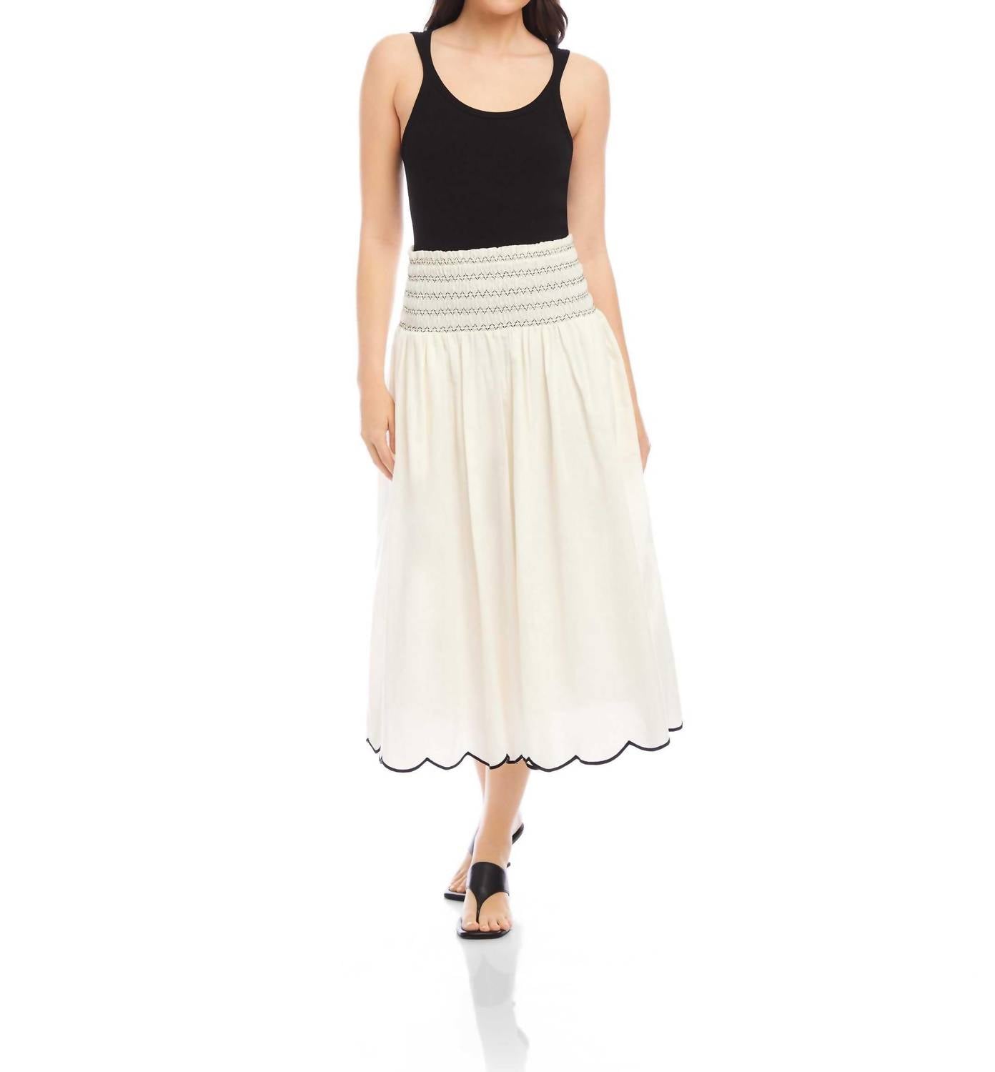 Fifteen Twenty - Elsa Smocked Waist Midi Skirt