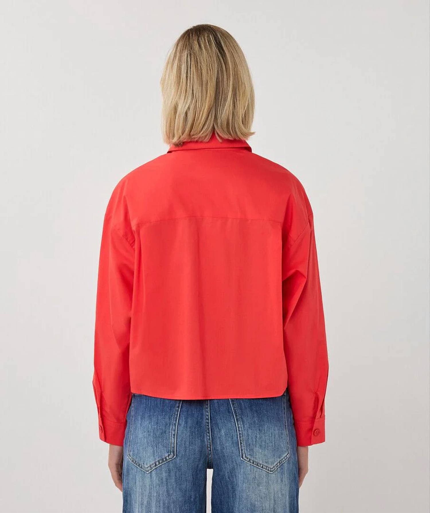 Esqualo - Caro Cropped Folded Cuff Blouse