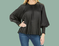 Joy Joy - Pleated Bishop Sleeve Top