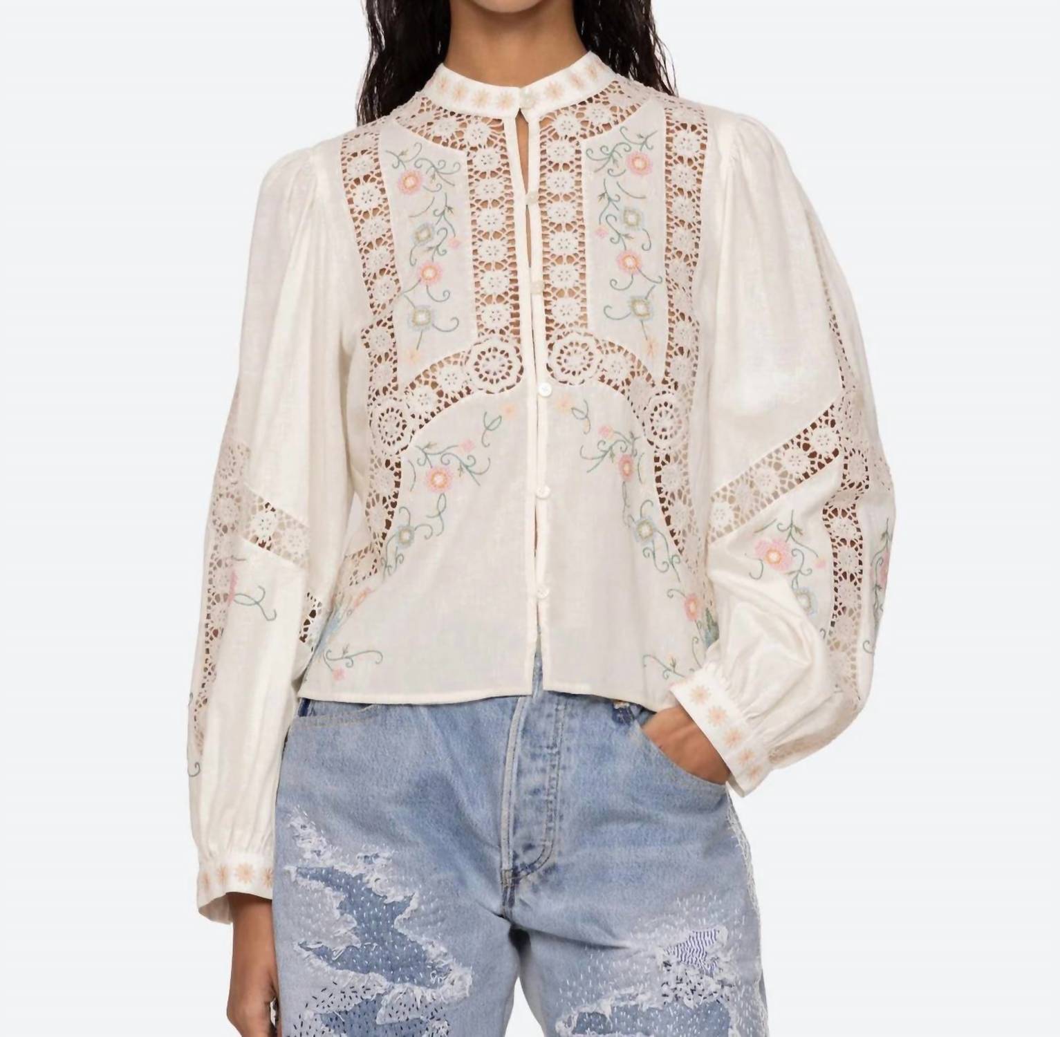 SEA Women's Vesna Blouse in white - women's blouse