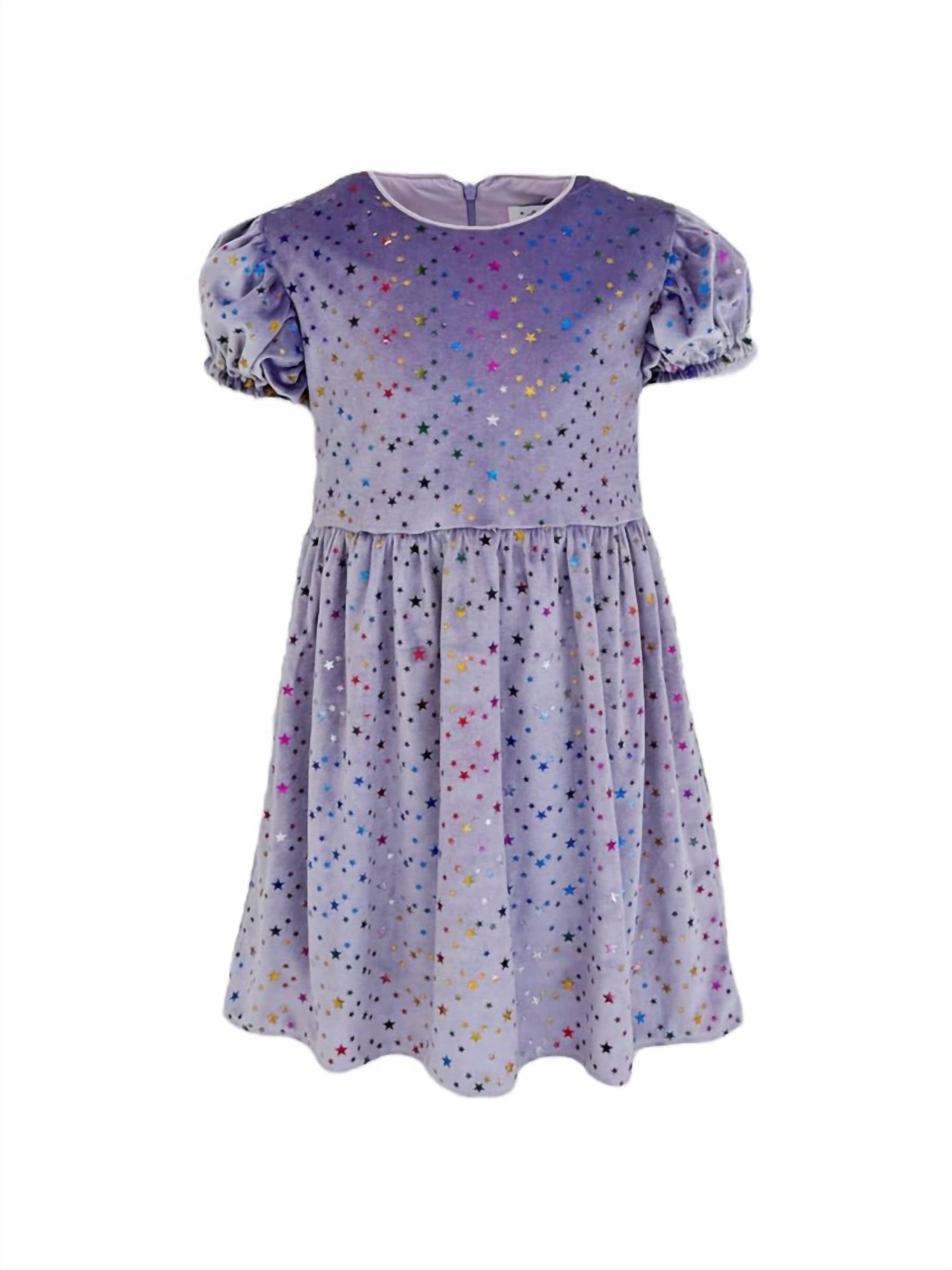 Lola + The Boys - Girl's Sky Velour Dress