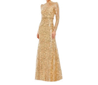 Mac Duggal - Goldembellished High Neck Gown
