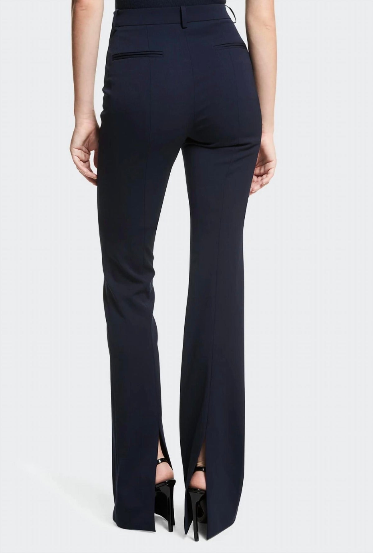 Michael Kors - Back Slit Hem Bootleg Wool Pants