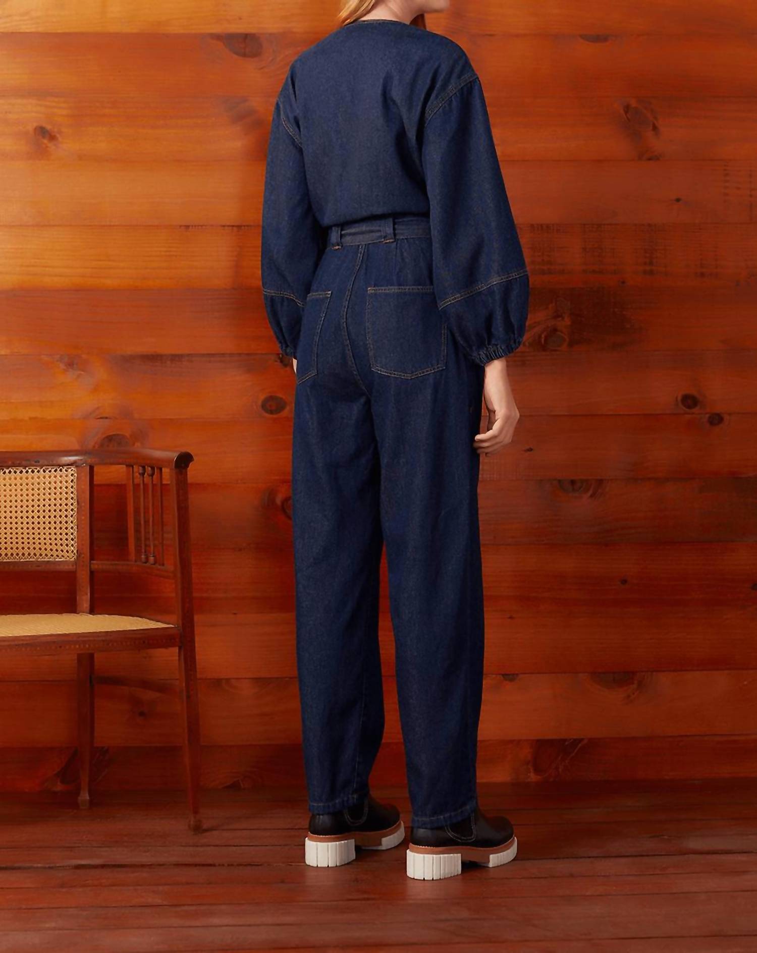 Dress To - Long Sleeves Denim Jumpsuit