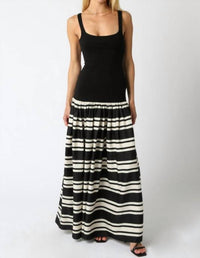Olivaceous - Elina Stripe Maxi Dress