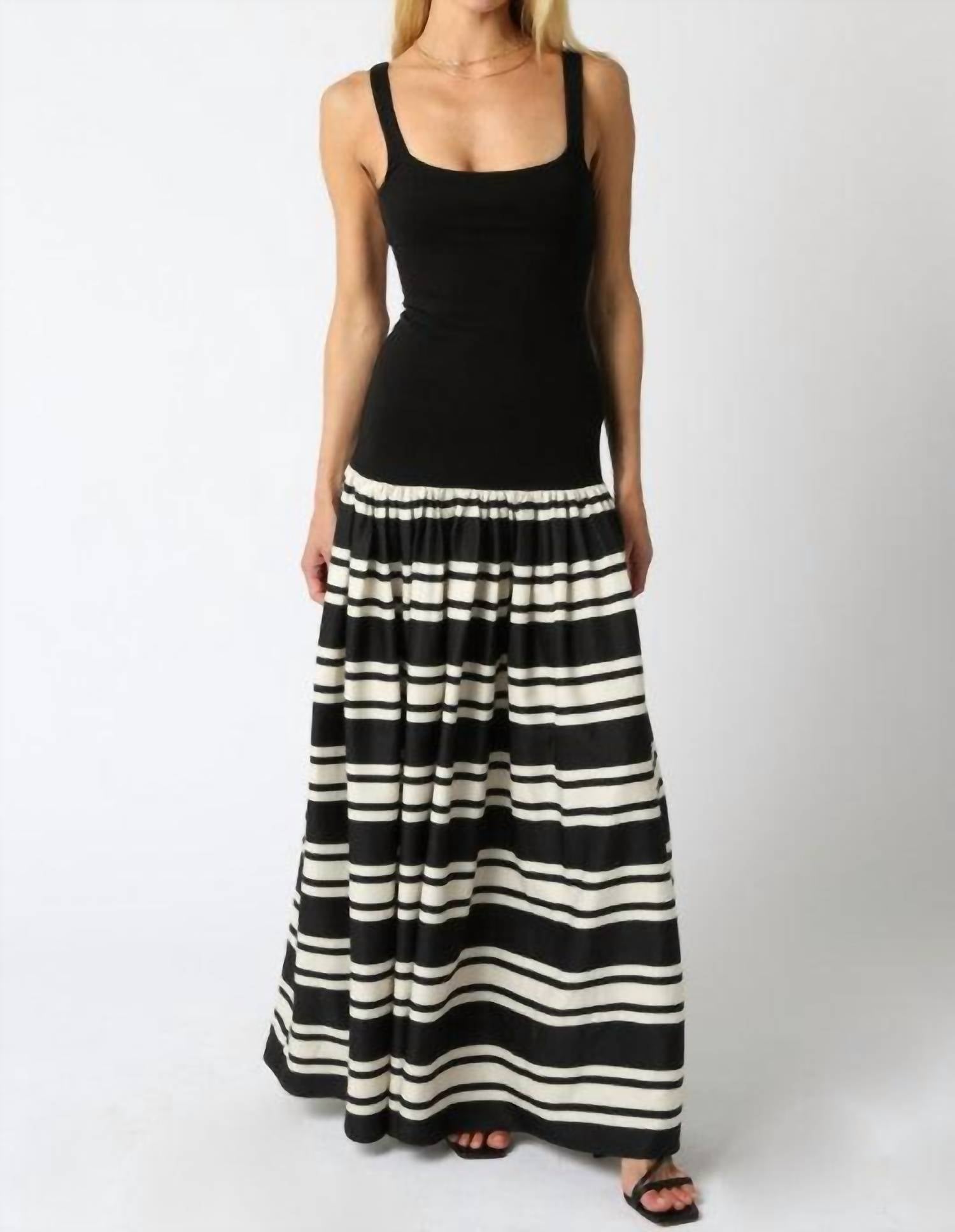Olivaceous - Elina Stripe Maxi Dress