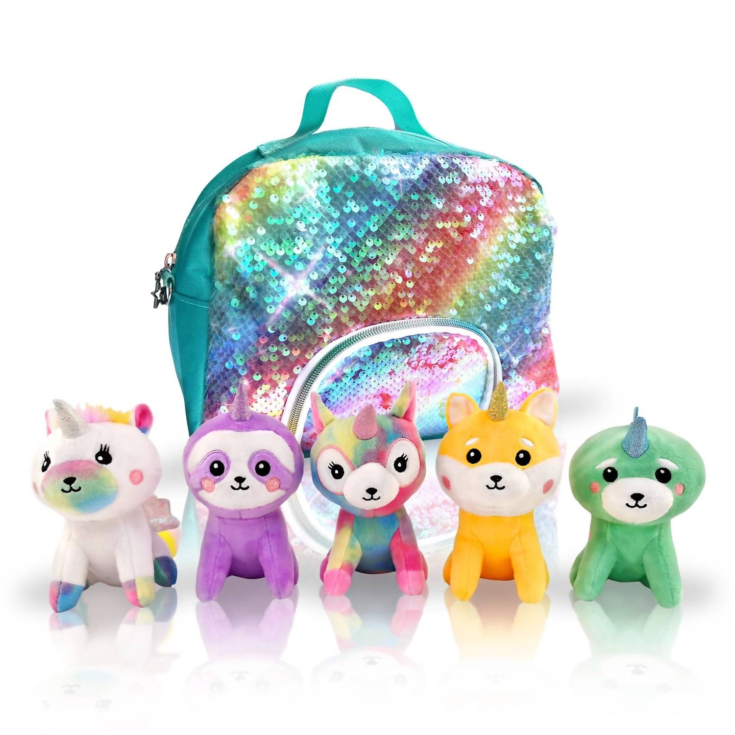 Pomkinz - Kid's Rainbow Unicorn Set With Sequin Carry Case