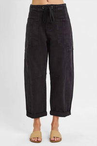 Risen - High Rise Boyfriend Cuffed Barrel Jeans