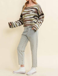 Cloud Ten - Camo Boat Neck Sweater