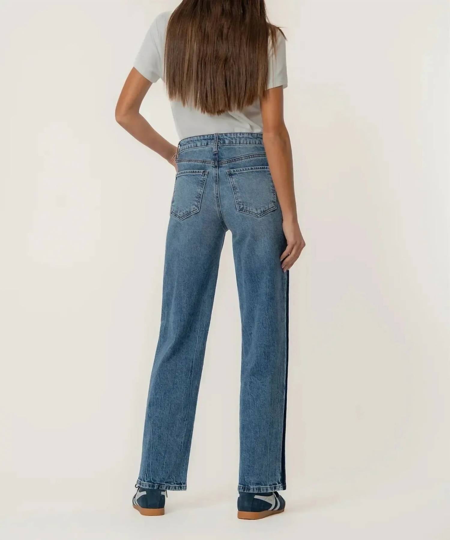 KUT FROM THE KLOTH Sienna High Rise Straight Leg Jeans in brilliantly - women's jeans - detail view
