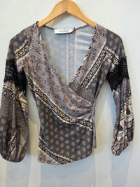 Vava - Women's Mixed Print Wrap Top