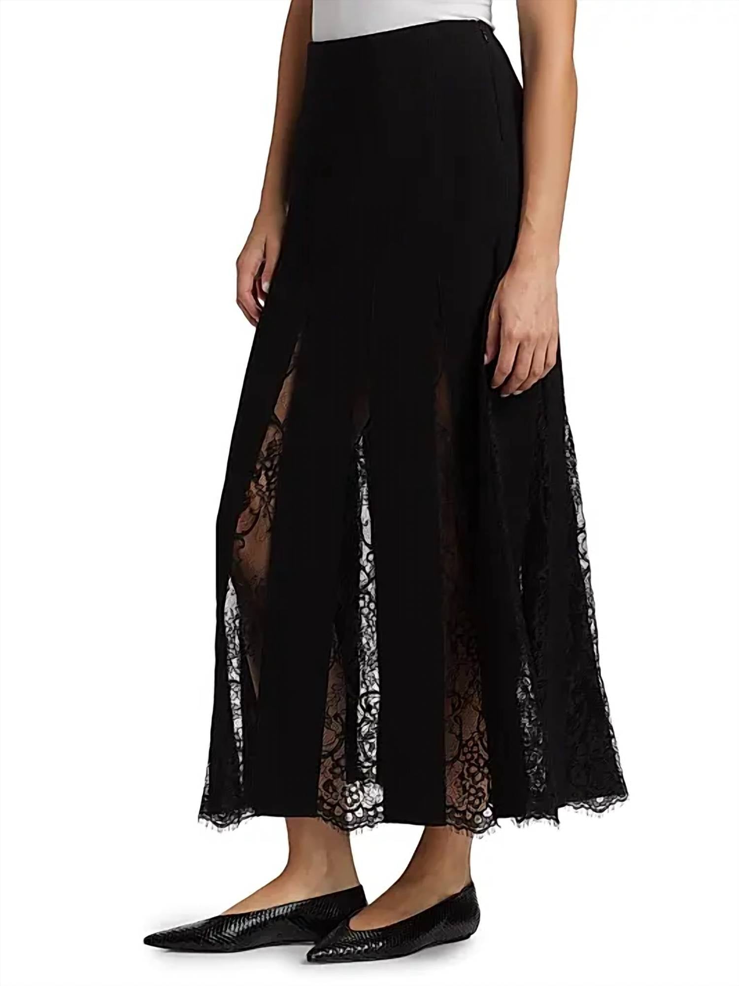 A.L.C. Mira Lace A-line Maxi Skirt in black - women's skirt - alternate view