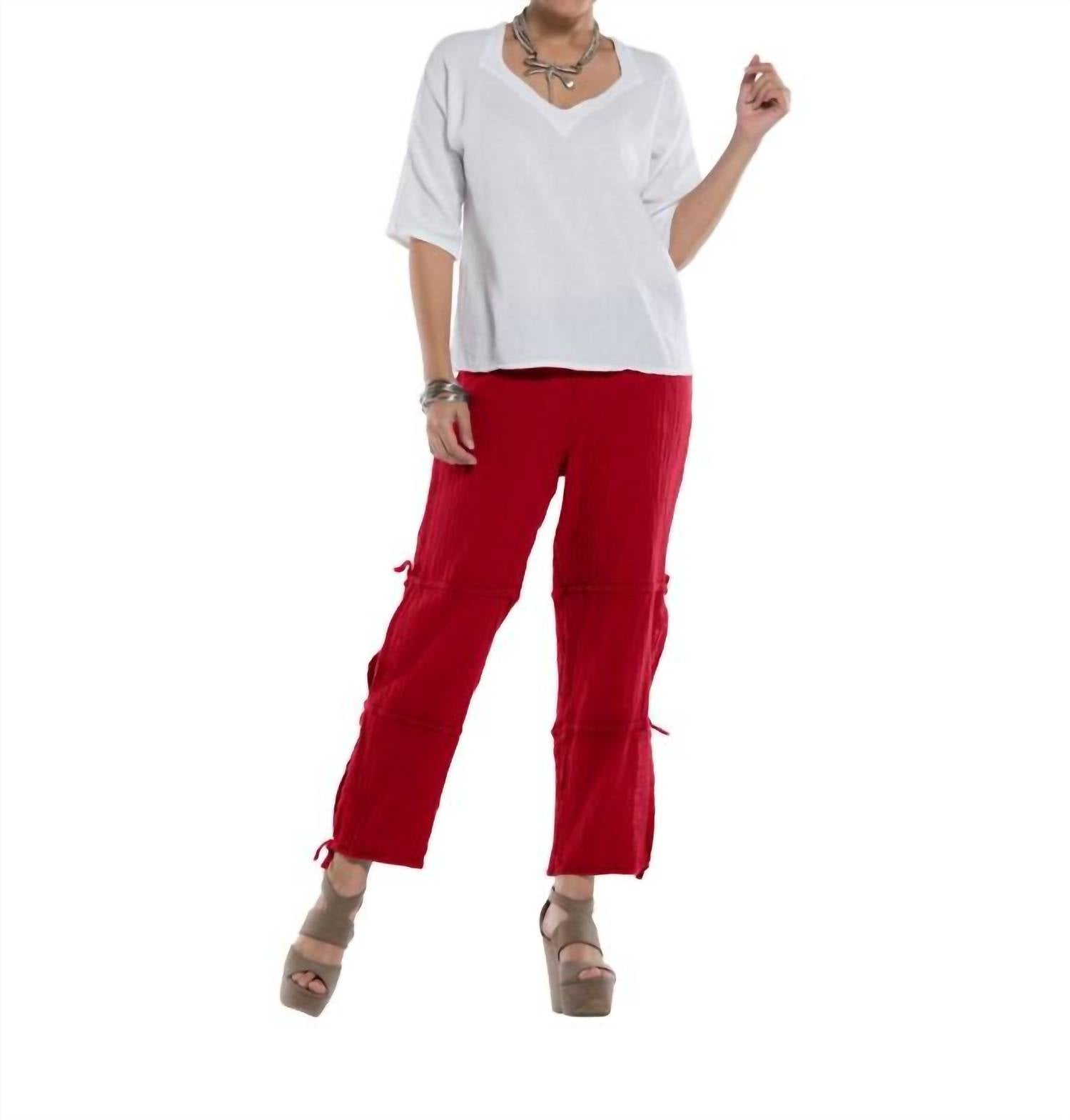 Oh My Gauze! Kally Pant in crimson - women's pants