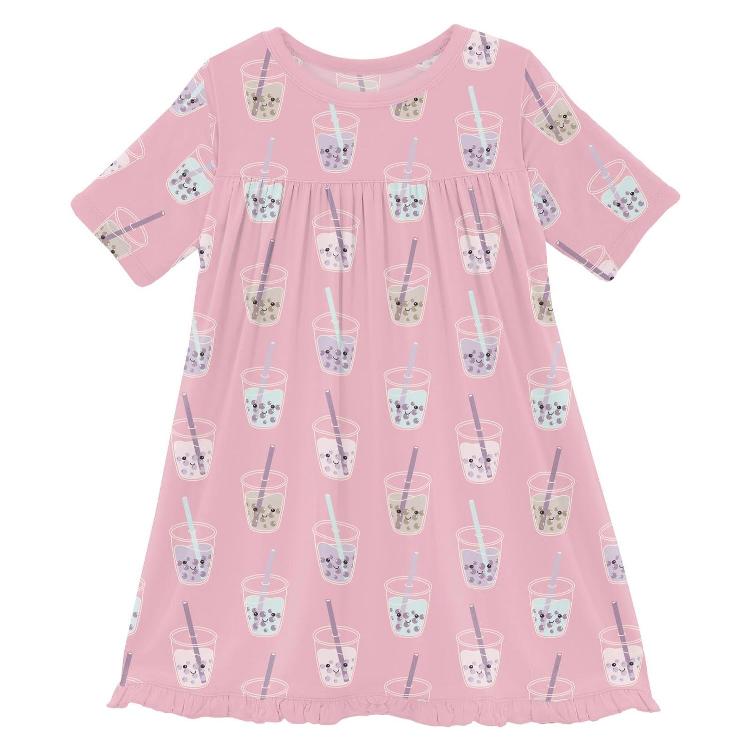 Kickee - Girl's Classic Short Sleeve Swing Dress