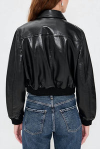 Citizens Of Humanity - Lola Cropped Leather Bomber Jacket