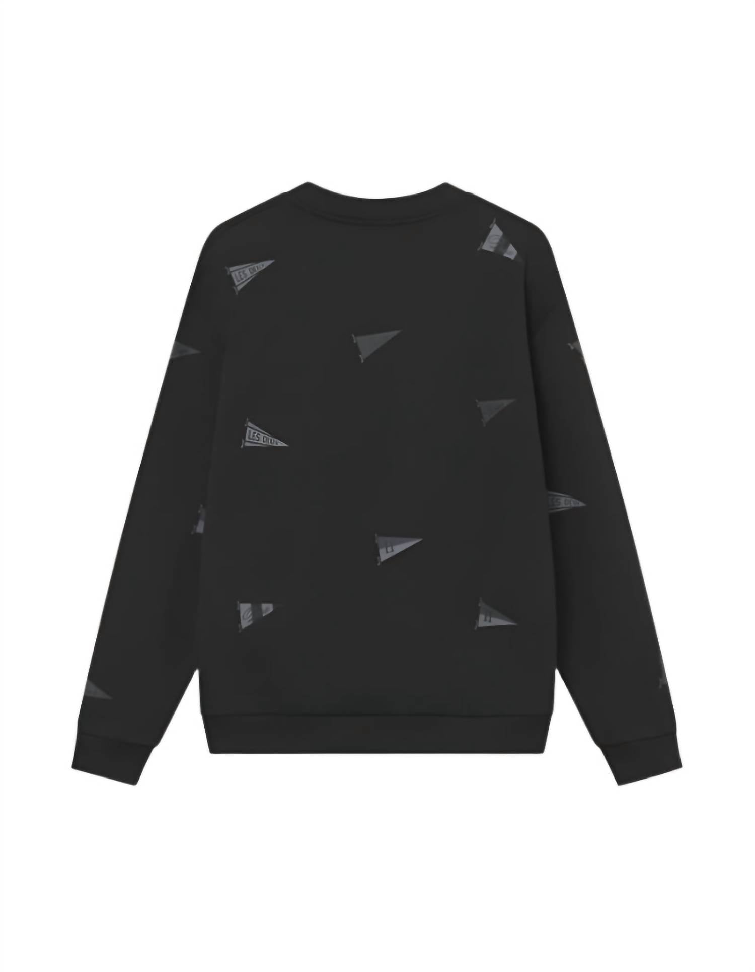 Les Deux Men's Flag Long Sleeve Sweatshirt in black - men's shirt