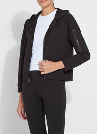 Lysse Cotton Zip Up Hoodie Sweatshirt in black - women's top