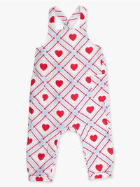 RuffleButts Baby Boy's Sweetheart Gauze Overall Jumpsuit in blue red - kids' item
