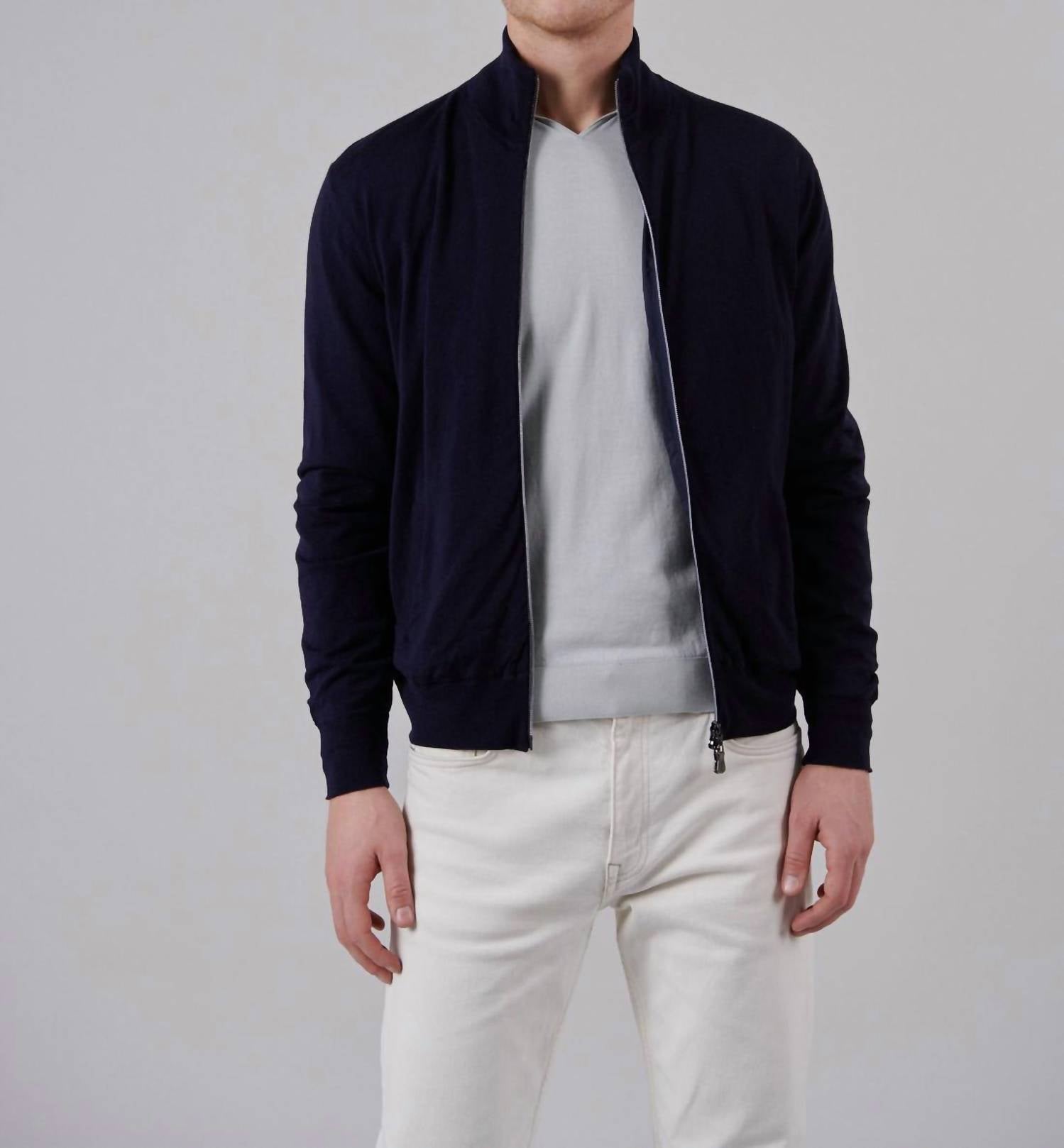 Fedeli - Paros Reversible Full Zip Stretch Bomber Sweater