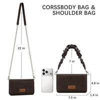 Wrangler - Dual Strap Bandana Ruched Flap Crossbody Wallet Bag