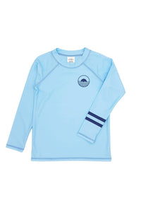 feather 4 arrow Boy's Icon Long Sleeve Rash Top in crystal blue - kids' item - detail view