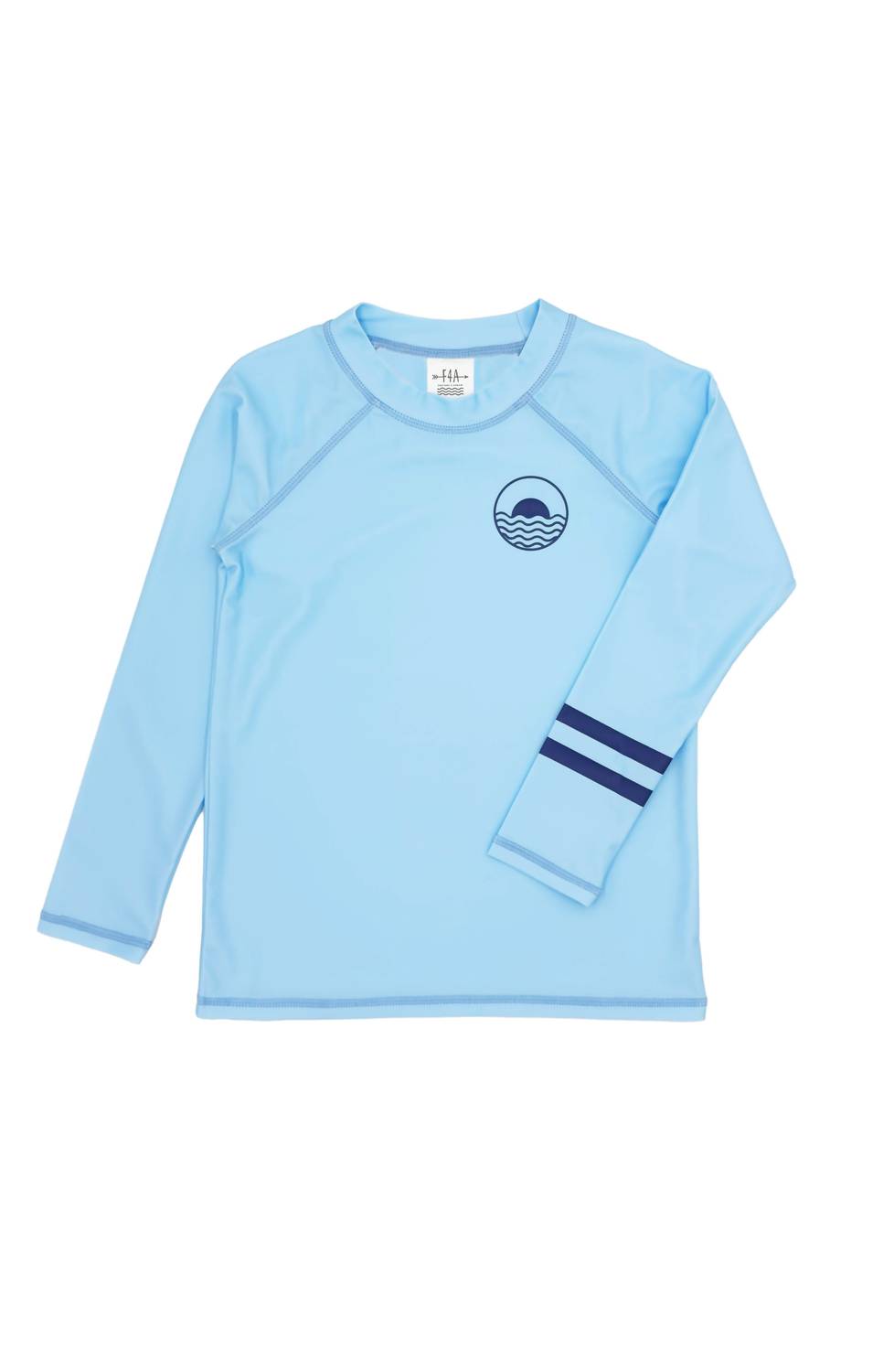 feather 4 arrow Boy's Icon Long Sleeve Rash Top in crystal blue - kids' item - detail view